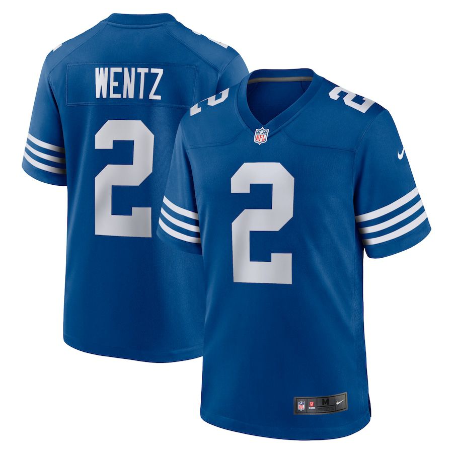 Men Indianapolis Colts #2 Carson Wentz Nike Royal Alternate Game NFL Jersey
